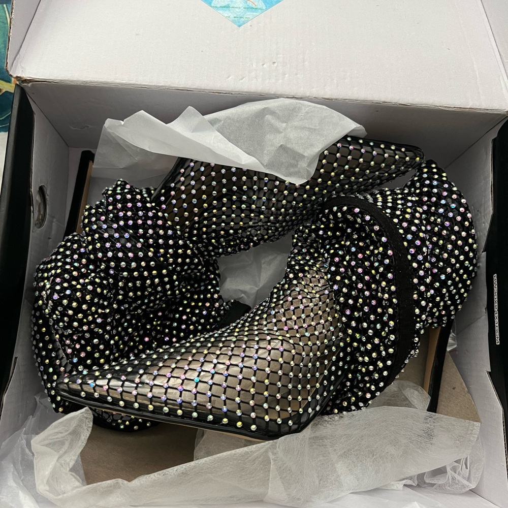 New Fashion Nova over the knee studded heels sz 11